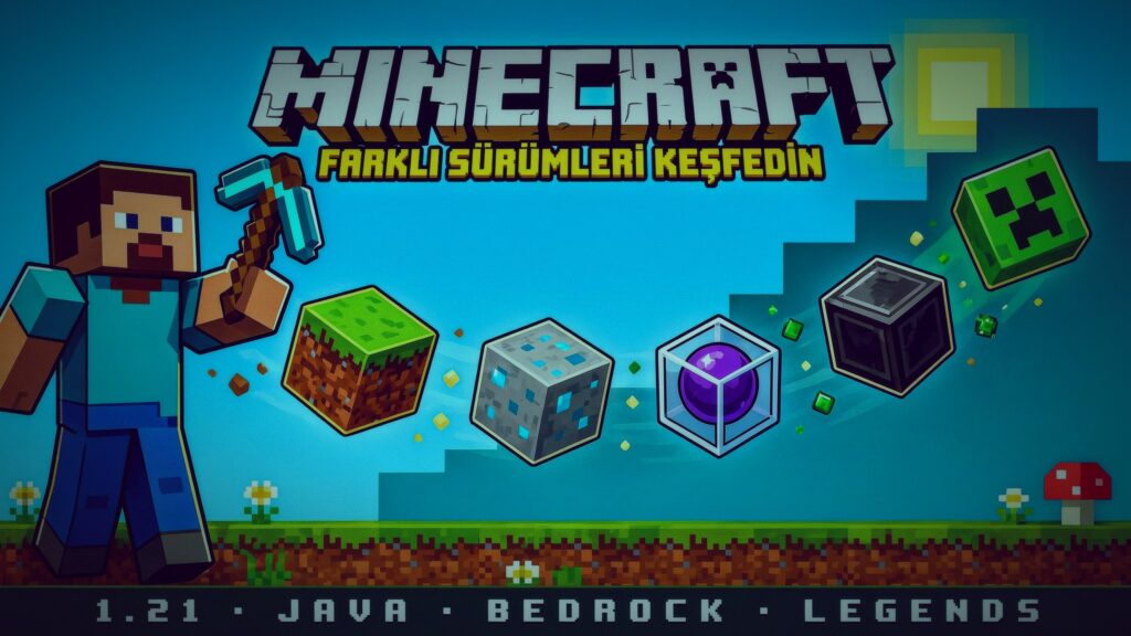 Minecraft APK farklı sürümleri Java Bedrock Legends